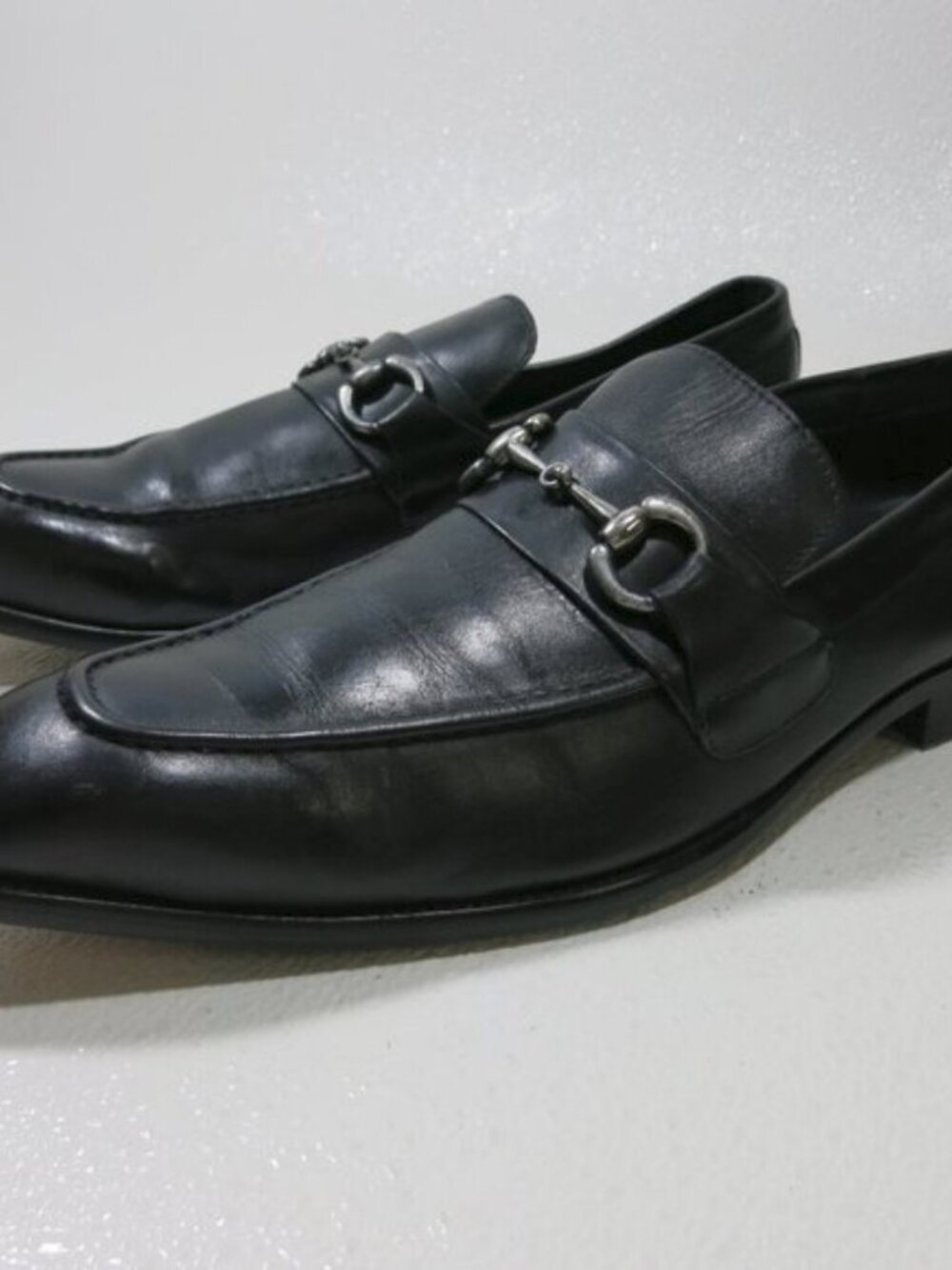 Carrucci Horse Bit Leather Dress Black Loafers Shoes Men's Footwear Sz 12